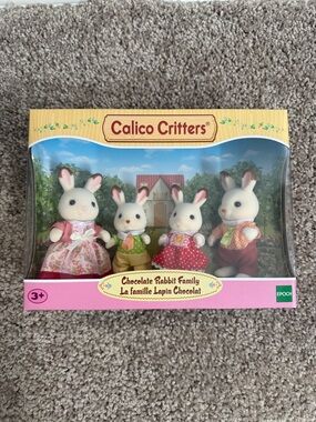 Calico Critters chocolate rabbit family new in box